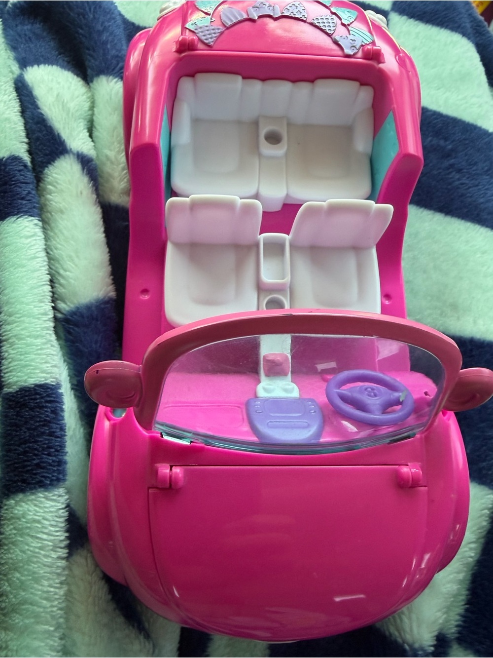 Pink Convertible SHOPKINS Toy Car for Kids - Bright Pink Play Vehicle